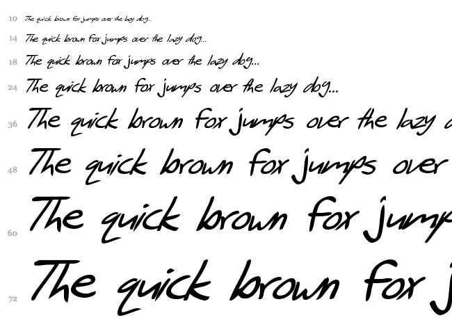 SF Scribbled Sans font waterfall